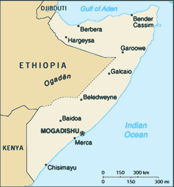 stadte karte von somalia